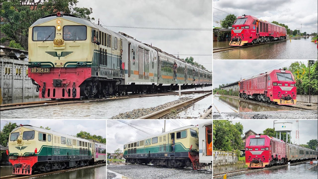 BANJIR SUSULAN ! INILAH KOMPILASI KERETA DITARIK LOK BB 304 DAN CC 300 SECARA BERGANTIAN !