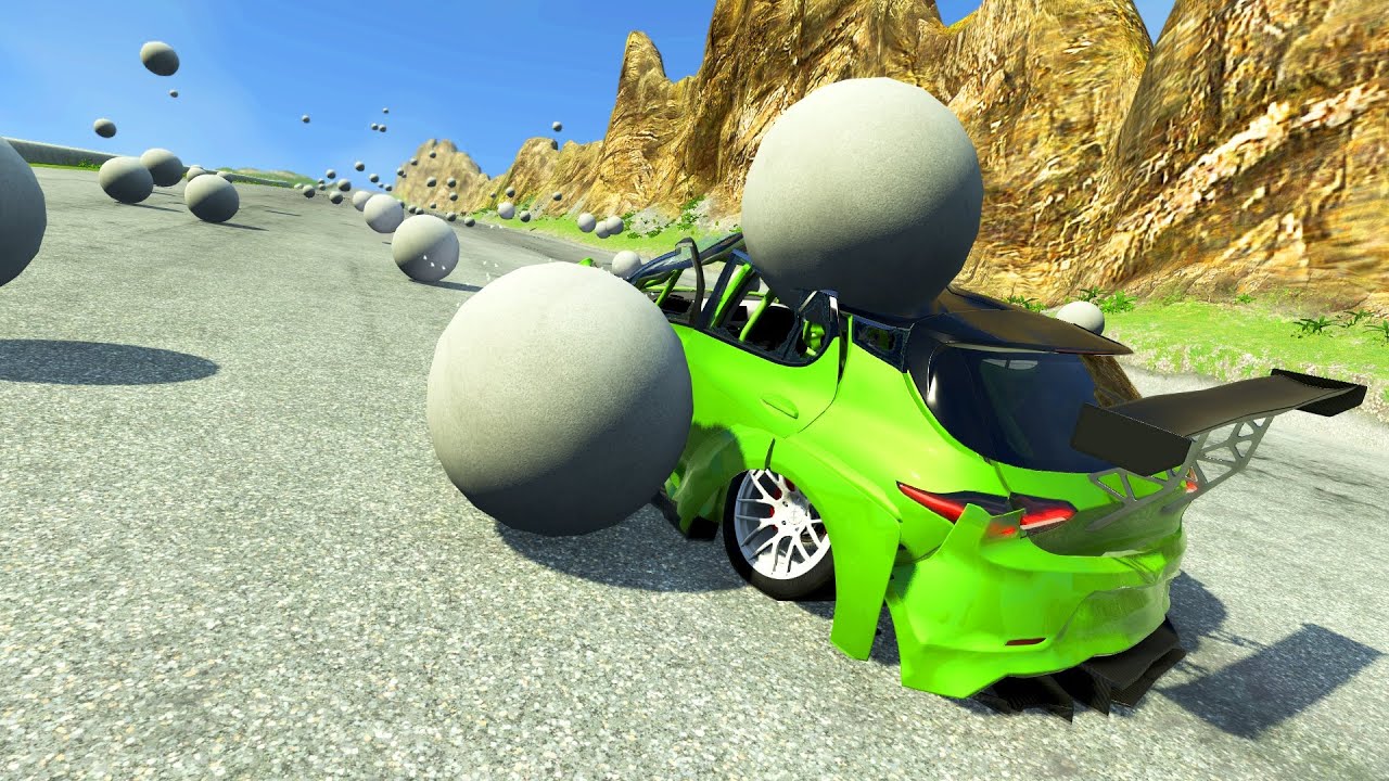 Автомобили против бетонных шаров | Геймплей BeamNG Drive #154 | Прямая трансляция