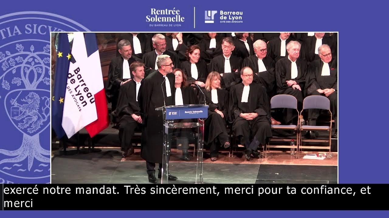 S&eacute;ance Solennelle du Barreau de Lyon - 12 d&eacute;cembre 2025
