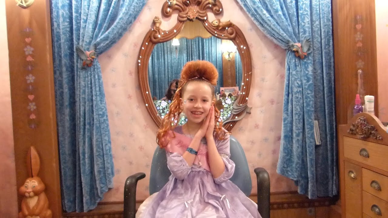 Bibbity Bobbity Boutique Makeover at Disneyland - Princess Kaylee with Ariel Hair