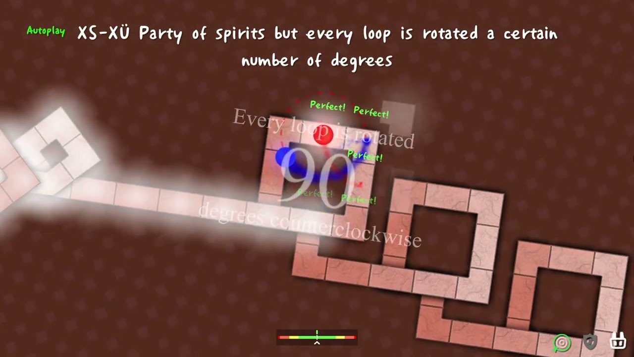 [ADOFAI Unicode Cursed] XS-X Party of spirits but every loop is rotated a certain number of degrees