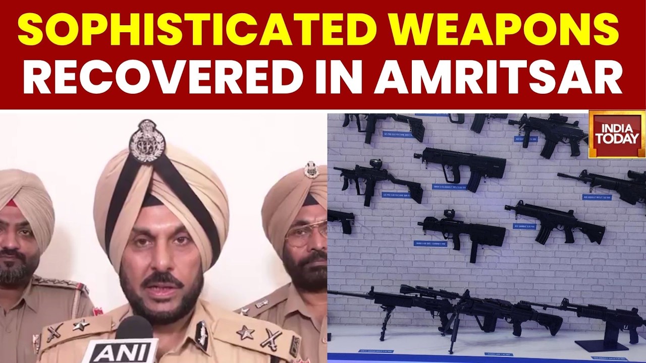 Amritsar Police Bust Cross-Border Arms Smuggling Racket | 11 Sophisticated Weapons Seized, 8 Held