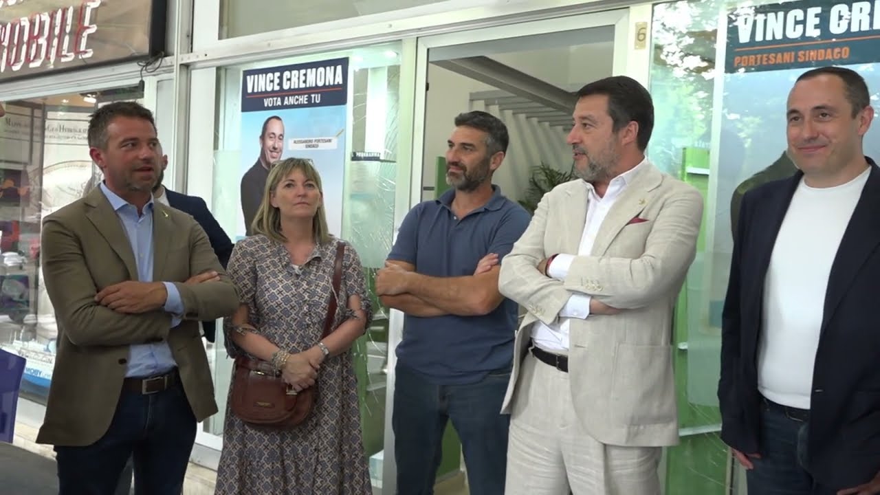 Il ministro Salvini a Cremona per sostenere il candidato Portesani