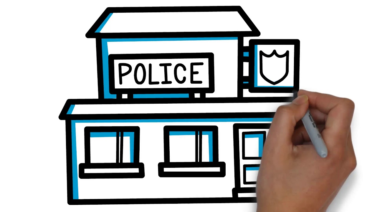 how to draw police station for kids ! Youtube Videos for Kids