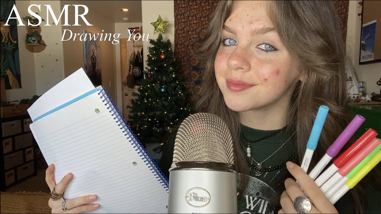 ASMR Drawing Your Portrait (Marker & Paper Sounds)