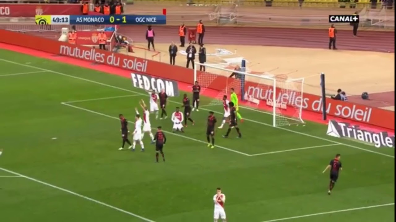 But de la t&ecirc;te de benoit badiashile contre OGC Nice | AS Monaco - OGC Nice
