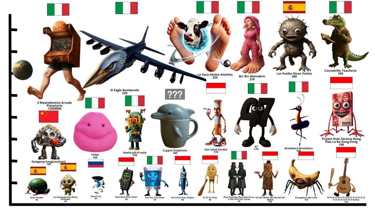 [PART 5] BRAINROT HEIGHT COMPARISON + ORIGINAL VOICE | RotNation