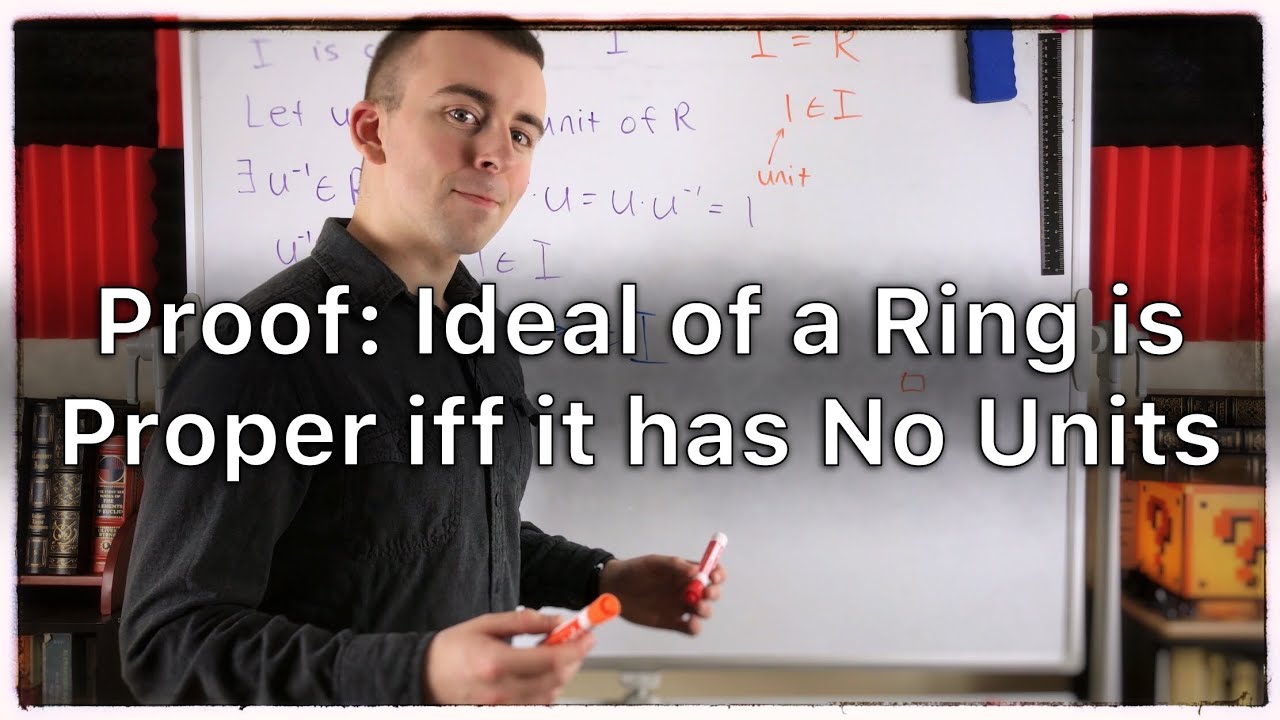 Proof: Ideal of a Ring is Proper iff it has no Units | Abstract Algebra