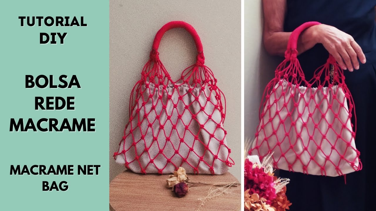 DIY Como fazer BOLSA rede Macramê / How to make a macrame net bag