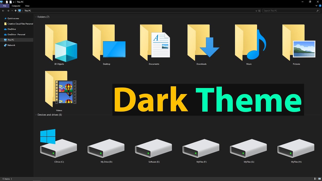 How to Windows 10 DARK THEME Activate