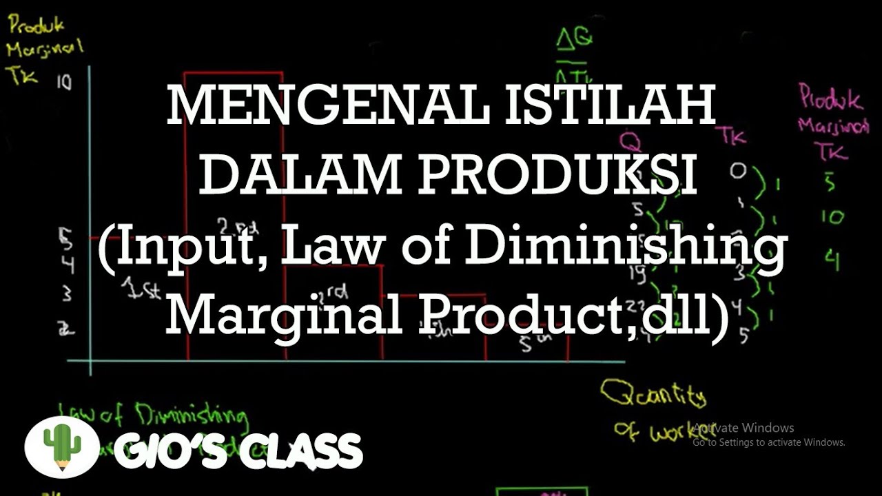 Mengenal Istilah Dalam Produksi (Input, Produk Marjinal, law of diminishing marginal product, dll)