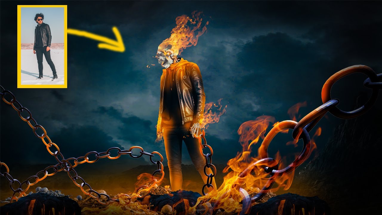 Ghost Rider Poster Photoshop Edit Complete Explain