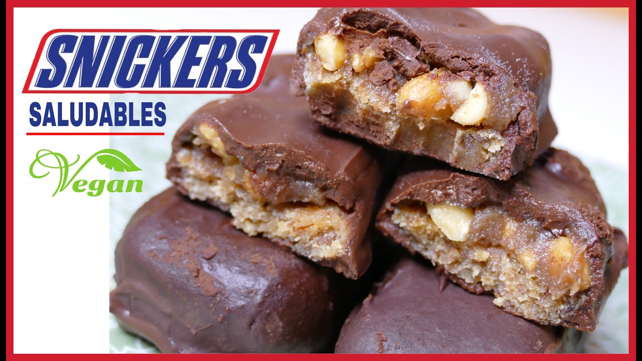 Snickers Saludables MEGA DELICIOSOS!!! SIN azúcar, SIN gluten, SIN lácteos y APTO PARA VEGANOS!
