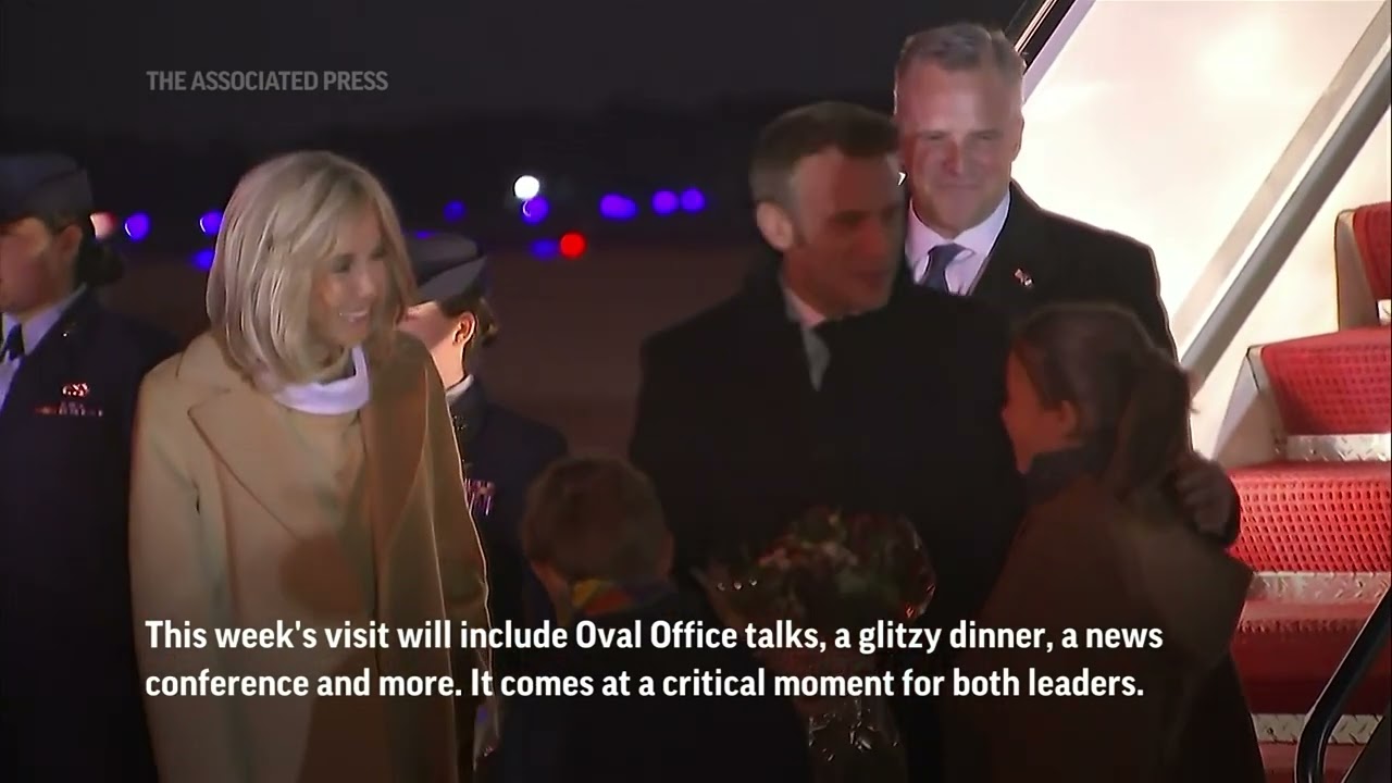 French President Emmanuel Macron arrives in US