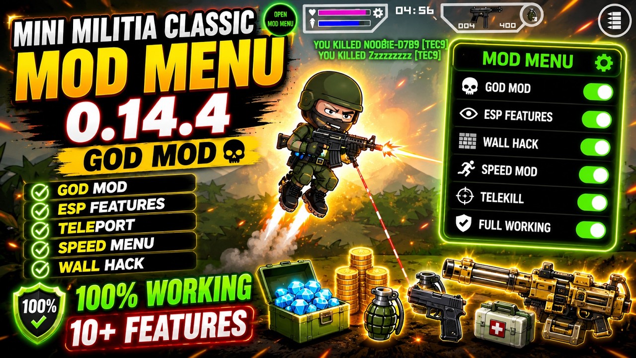 Mini Militia Classic Mod Menu v0.14.4 🔥