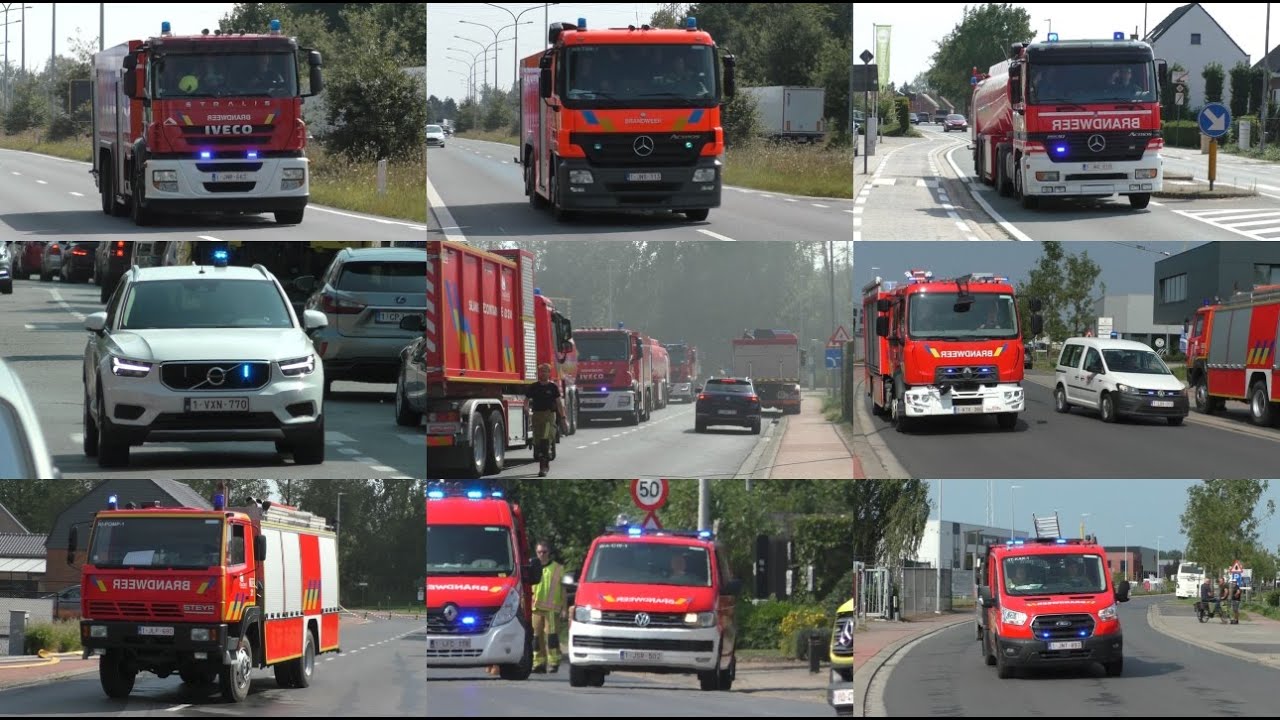 [Primeur/GrootWaterTransport] Brandweer HVZ Waasland met spoed naar een industriebrand in Stekene!