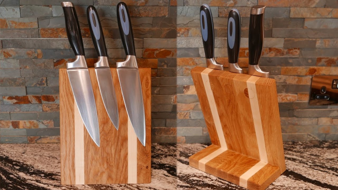 Oak and Maple Magnetic Knife Block A Get back into the workshop production - DIY