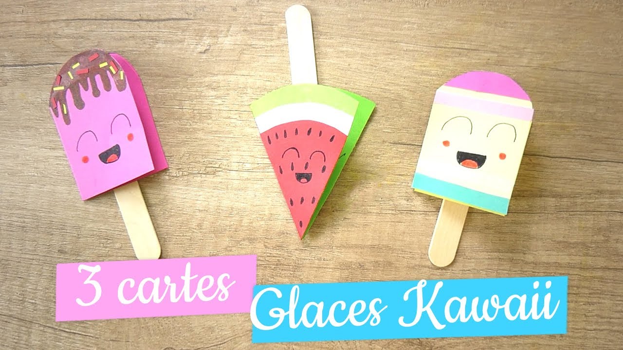 activité été kawaii - carte glace diy