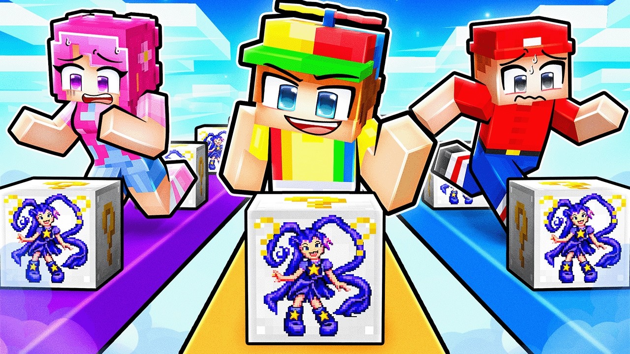 Playing a Poppy Playtime PROTOTYPE Lucky Block Race in Minecraft!