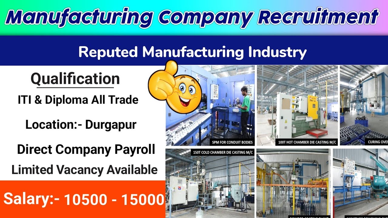 Manufacturing industry recruitment 2025। Durgapur Job vacancy #Hrispatpvtltd 