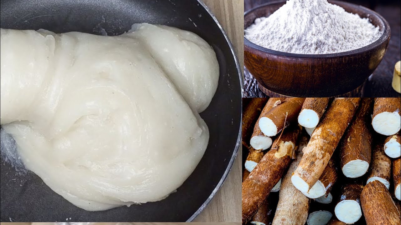how to make cassava swallow with cassava flour || cassava fufu making.