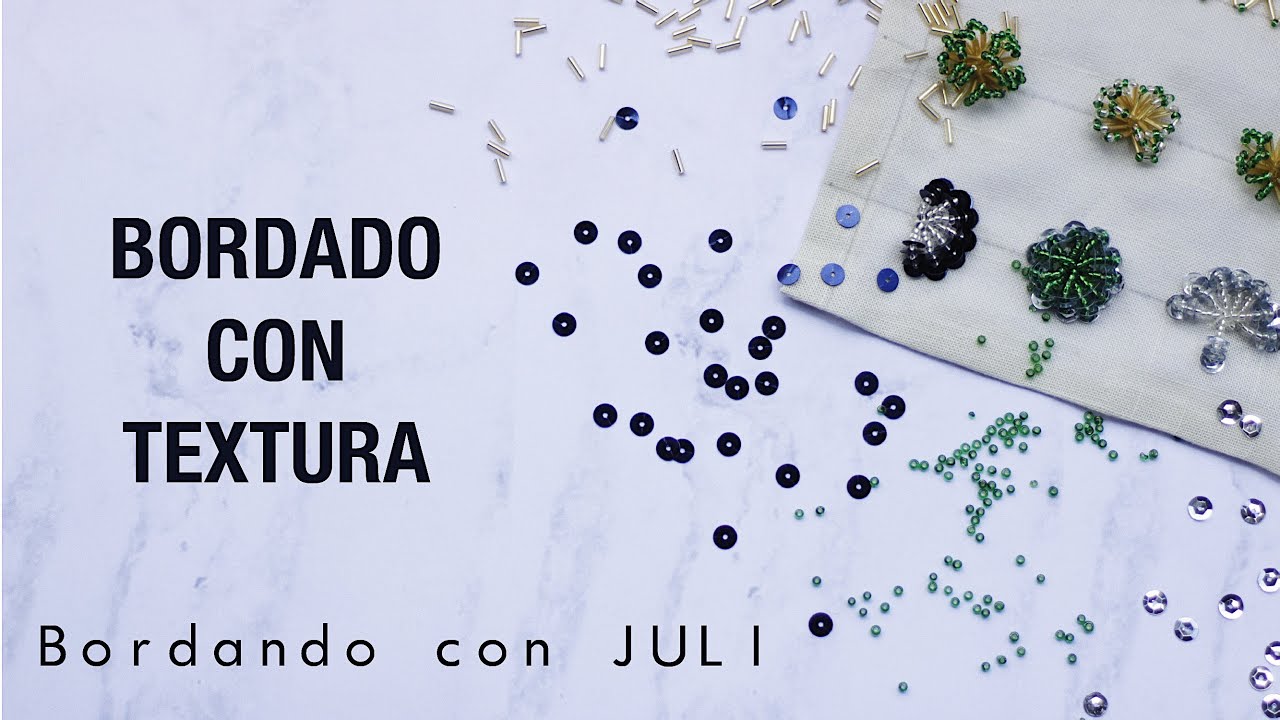 #YOBORDOCONJULI Flores y puntadas decorativas con lentejuelas, mostacillas y más!!!