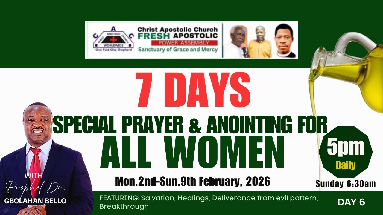 7 DAYS PRAYER AND ANOINTING FOR WOMEN|| DAY 6 || LIVESTREAM