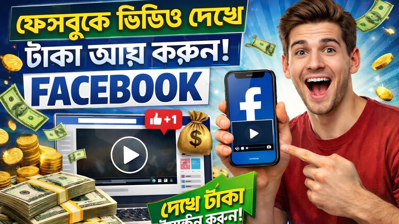 প্রতিদিন ৫০০ টাকা ইনকাম শুধুমাত্র ফেসবুক ভিডিও দেখে! Make Money Online 2026