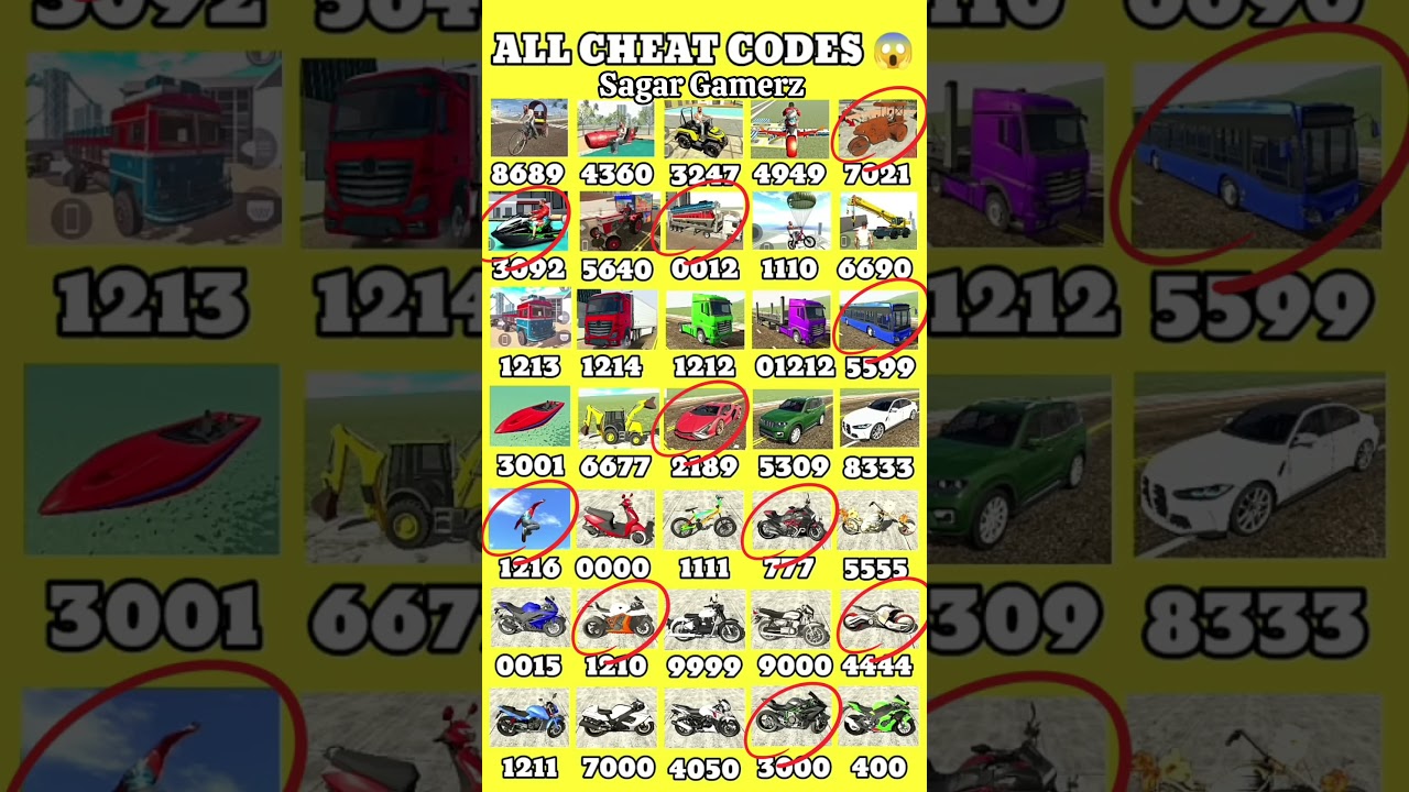 All Cheat Code 💯🥳 Real code 💥 Indian bike driving 3d all new cheat code update + plugin cheat code