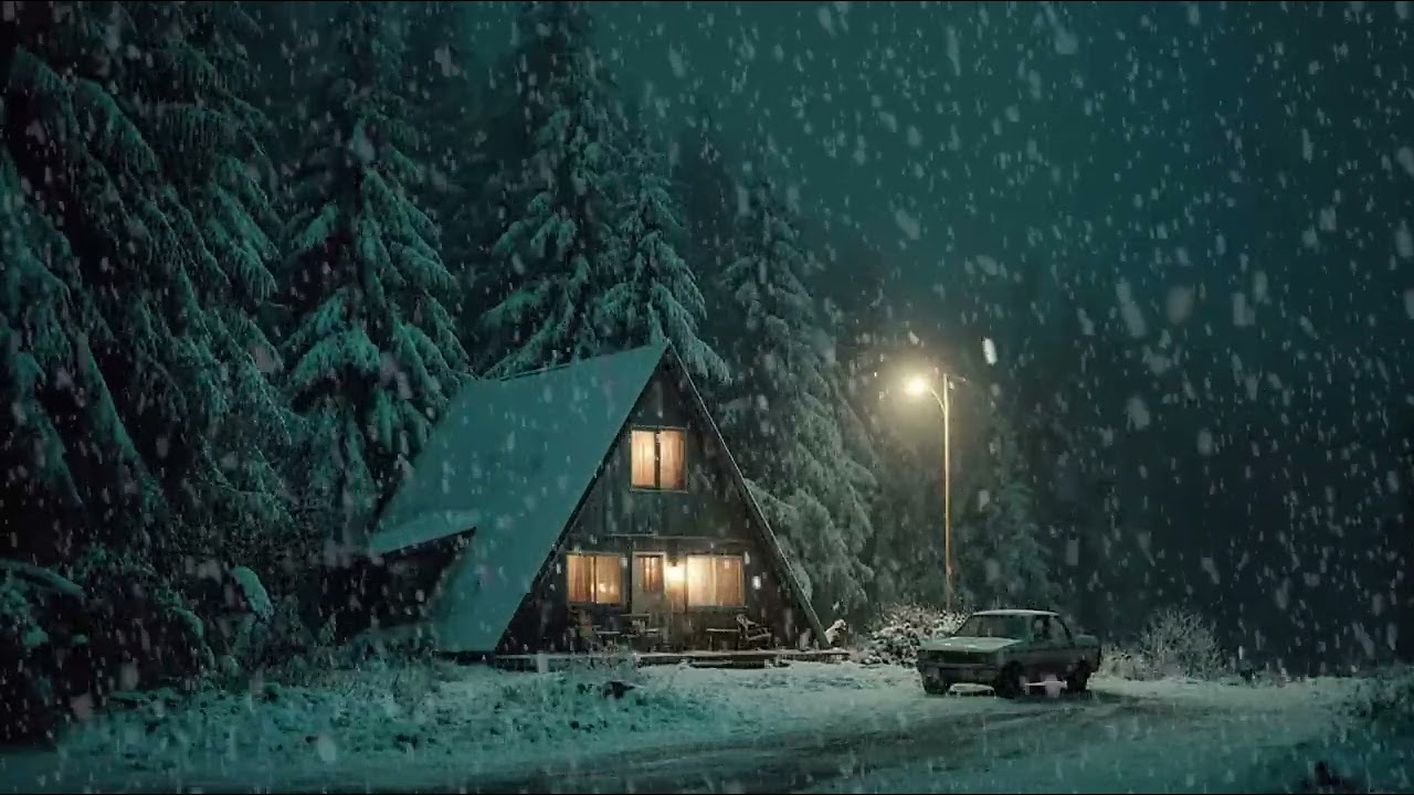 Harsh Winter Blizzard at Night | Cold Wind and Falling Snow Sounds for Peaceful Deep Sleep