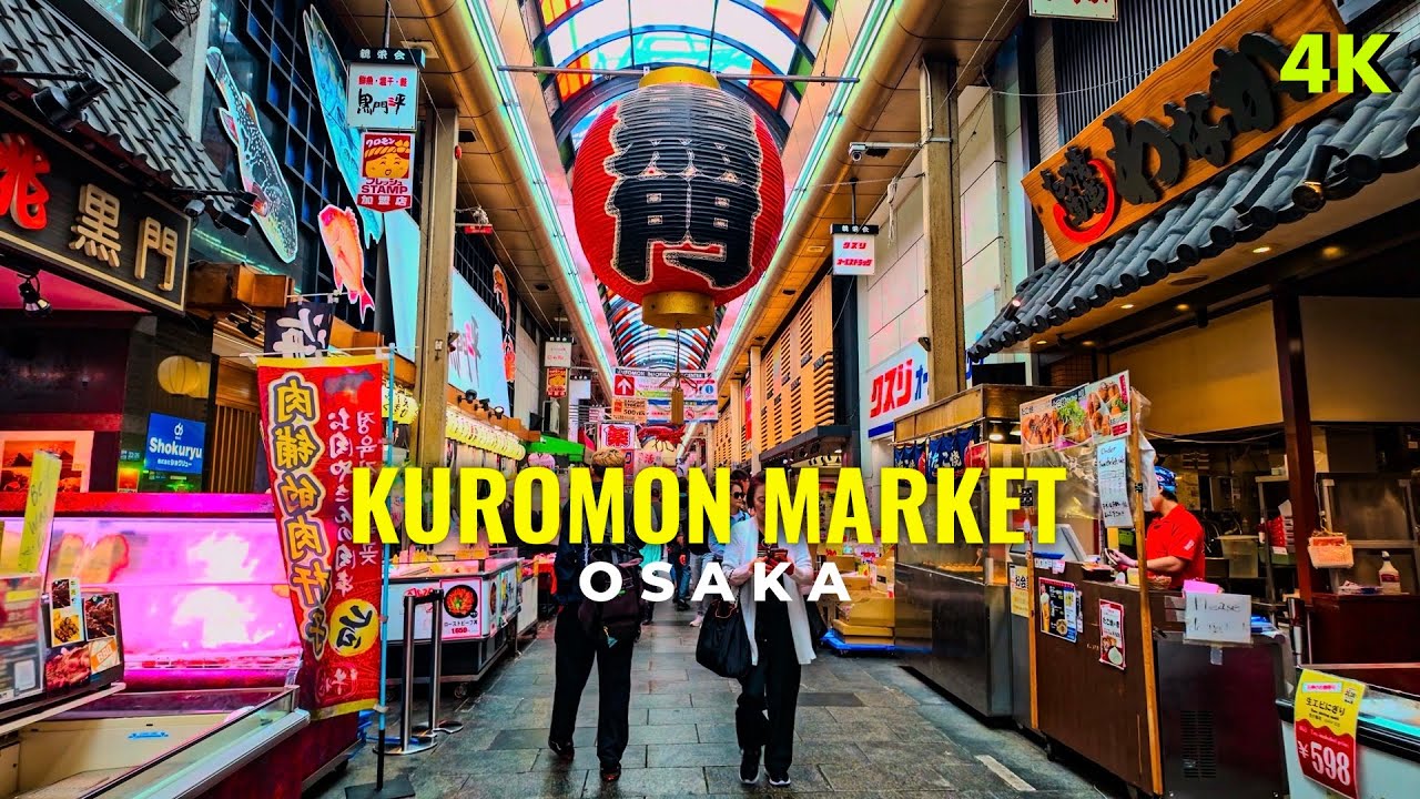 Kuromon Market Street Food – Osaka's Kitchen Walking Tour (Nippombashi Start) | 4K HDR