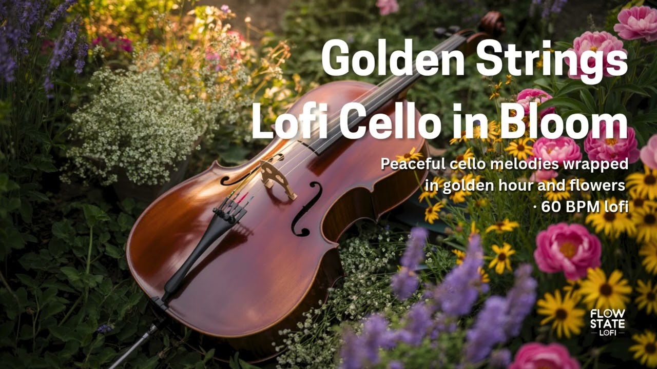Golden Strings: Lofi Cello in Bloom 🌸 | Peaceful Instrumental Music for Study & Relax
