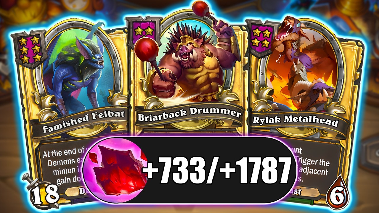 +733/+1787 Tavern Buff Is Illegal | Hearthstone Battlegrounds
