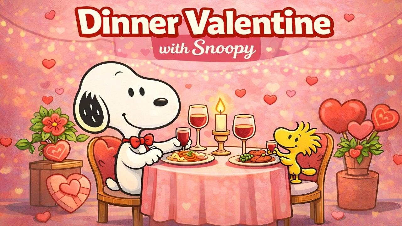 Valentine Dinner Jazz with Snoopy 🍷💖🌹 Romantic Cozy Music for Love, Relaxing Happy Mood