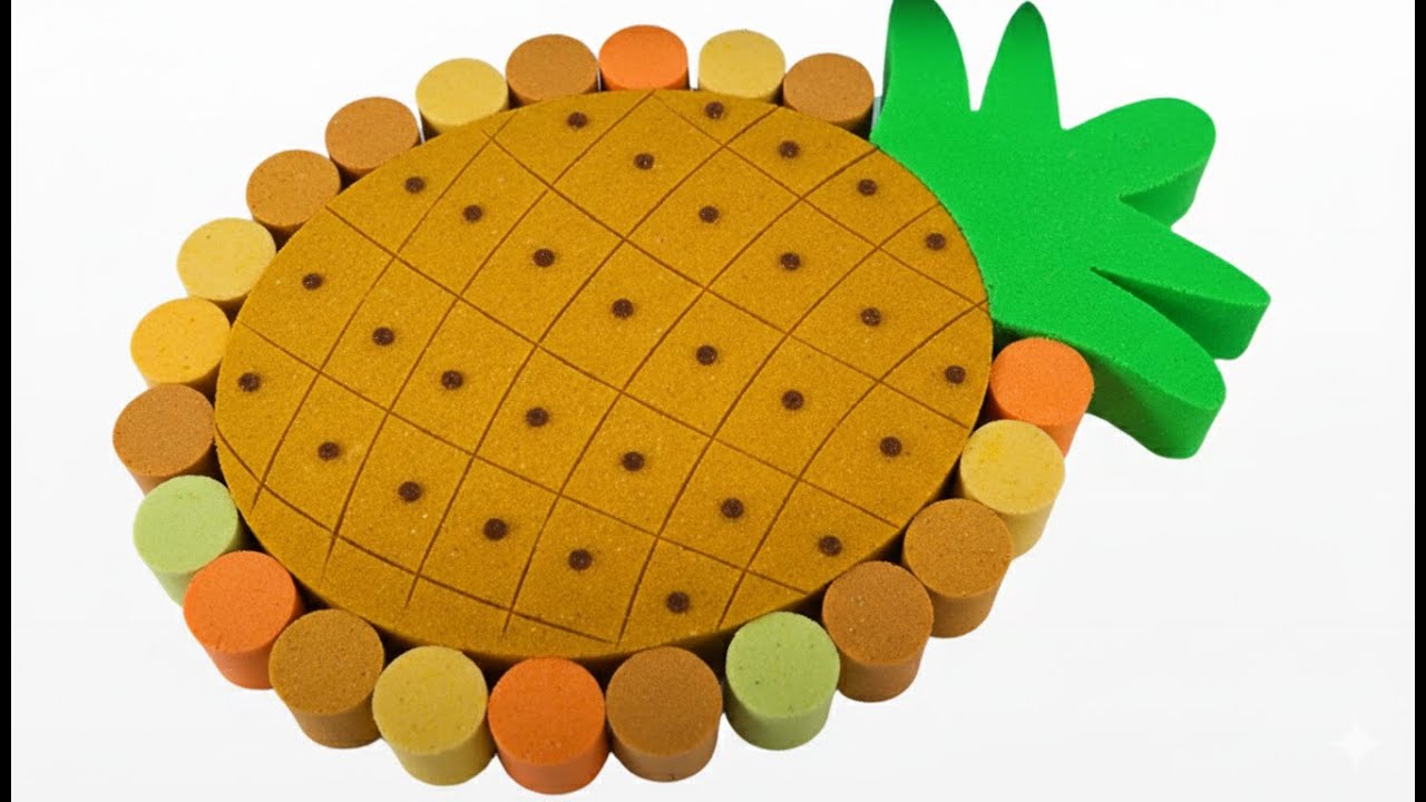 10 Mınutes Satisfying Video l How to Make Kinetic Sand with Pineapple Cutting ASMR Funnyvids