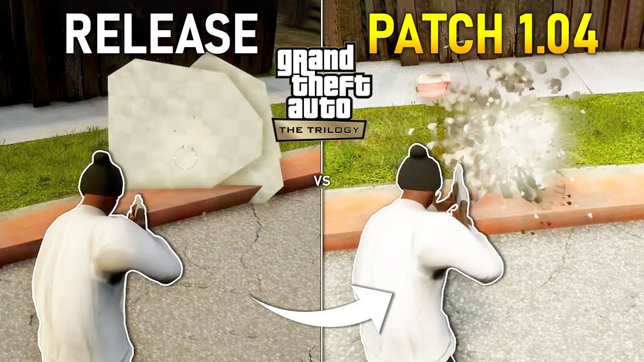 GTA TRILOGY: DEFINITIVE EDITION | Release vs. Patch 1.04 – Physics and Details Comparison