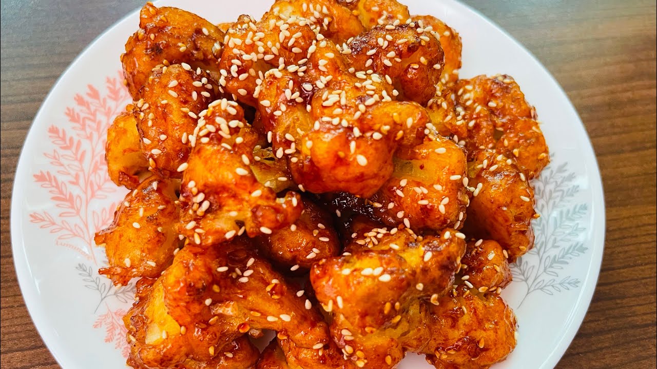 Crispy Cauliflower with Chili Sauce(You’ll Forget Fried Chicken) l ផ្កាខាត់ណាបំពងស្រួយទឹកម្ទេស 