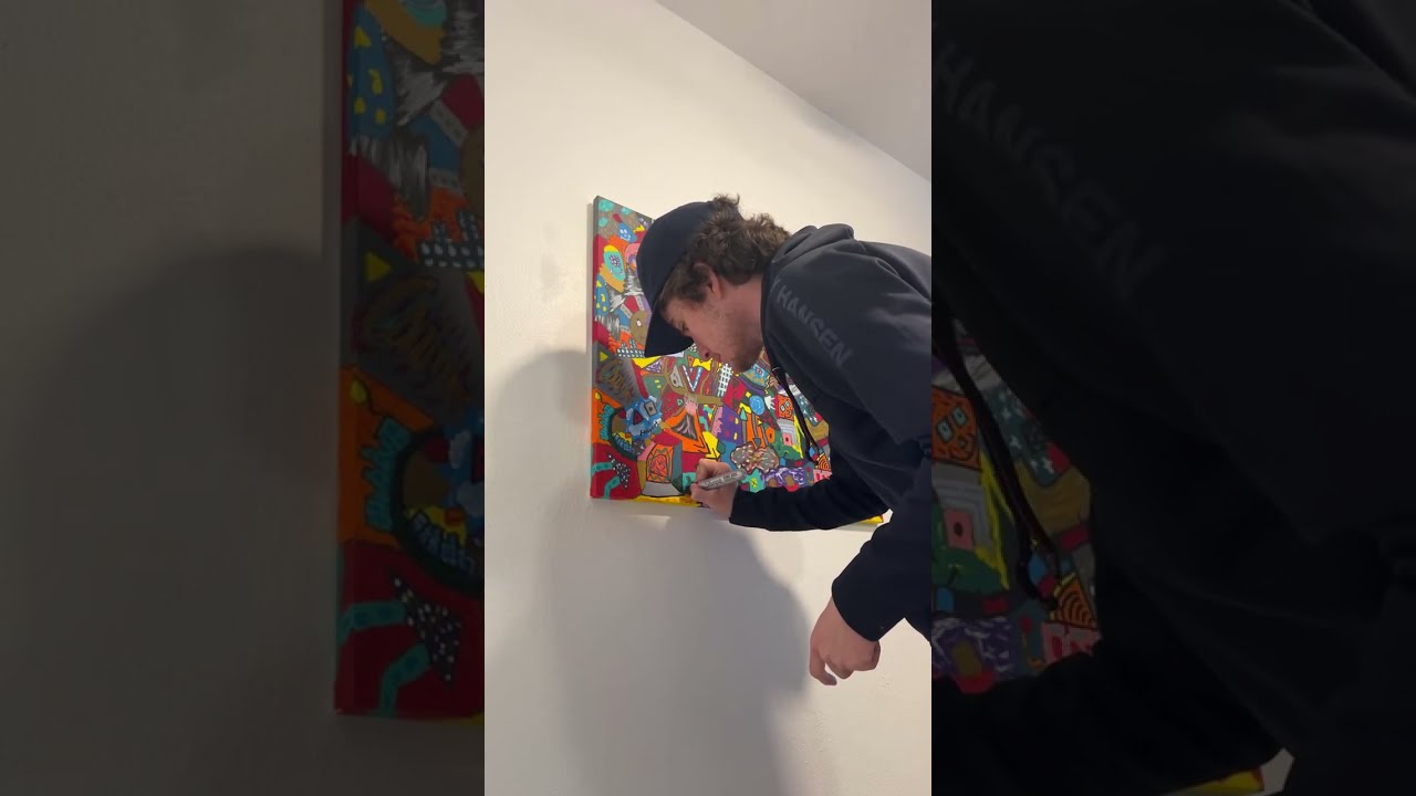 Watch Me Paint A Large Chaotic Doodle Painting - Bright Acrylic Abstract Art Process Livestream!