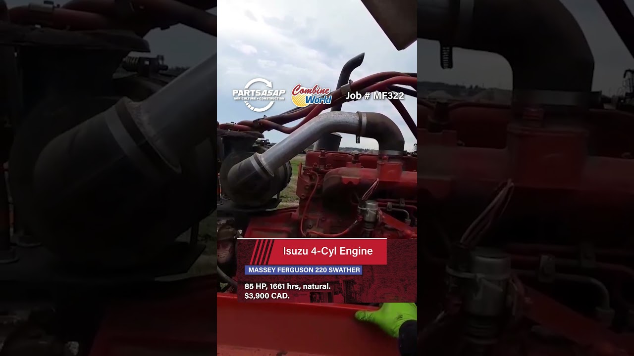 Isuzu 4-cyl Engine (Massey Ferguson 220 Swather) - Running, for Sale at Combine World