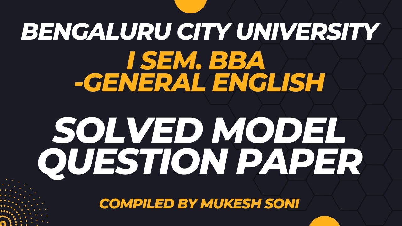 BCU-Solved Model QP- I Sem . BBA- General English