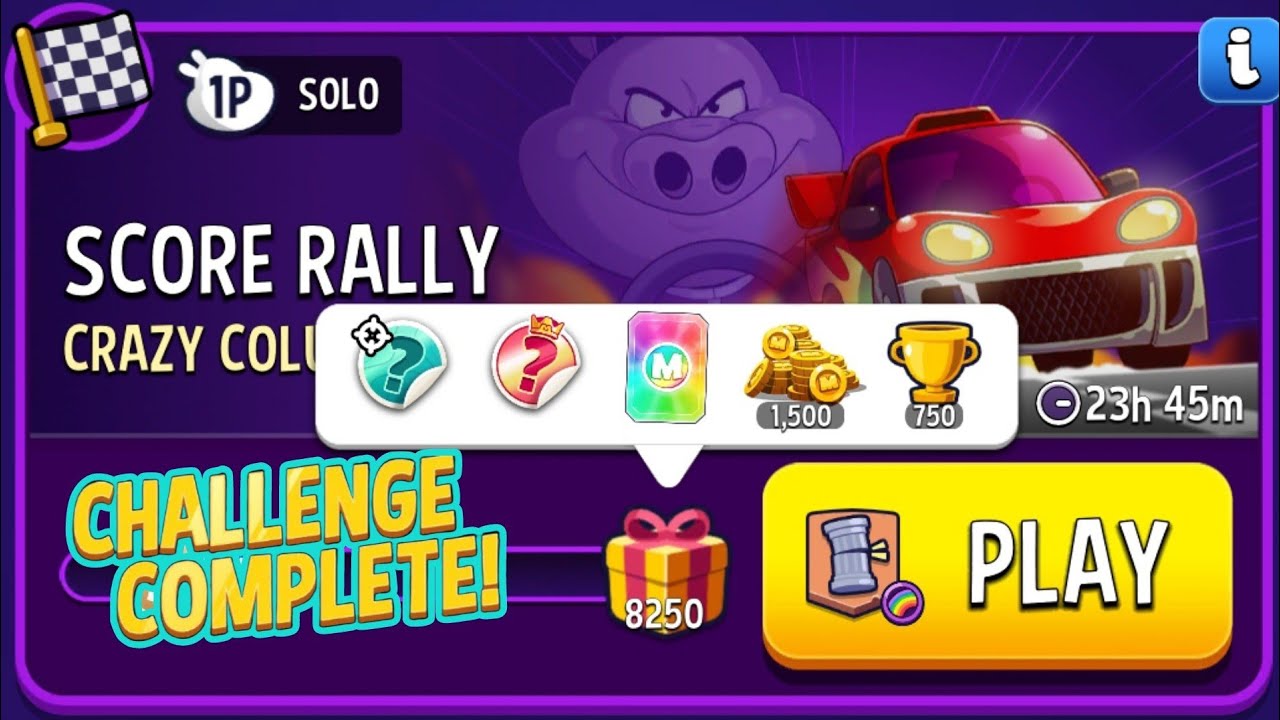 Crazy Colums Rainbow Match Masters Solo Challenge Score Rally 6 Moves Score 8250 