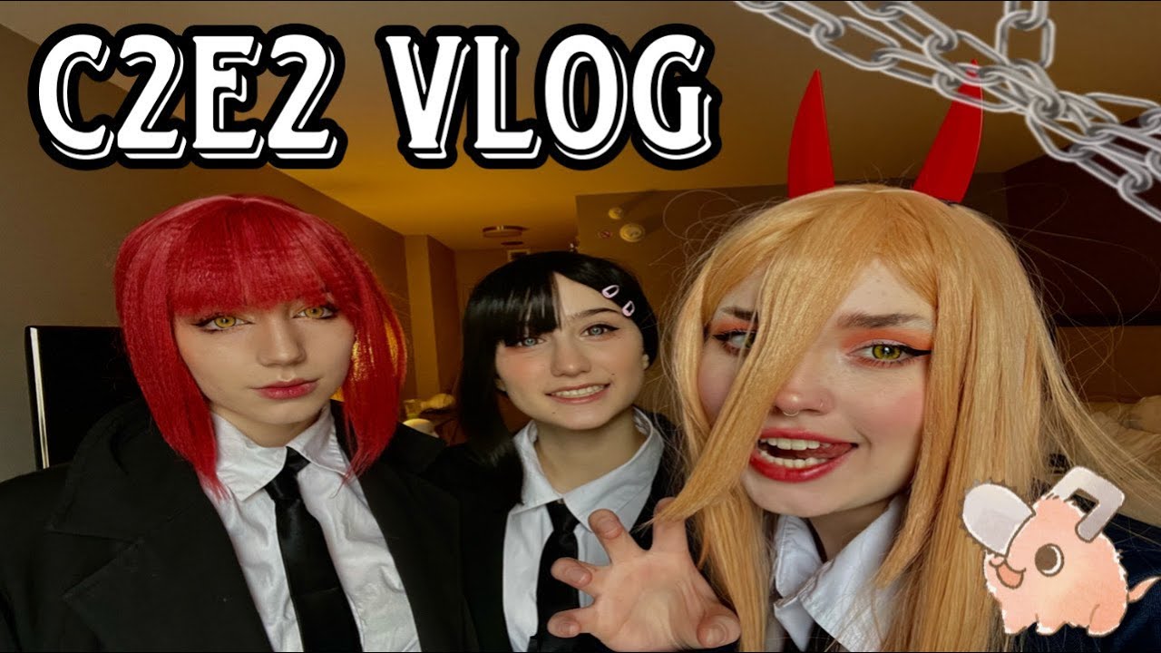 C2E2 2023 VLOG ⋆｡°✩  CHAINSAW MAN & DEMON SLAYER COSPLAY