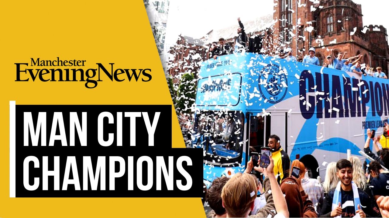 Man City parade highlights as Premier League champions tour Manchester on open-top bus