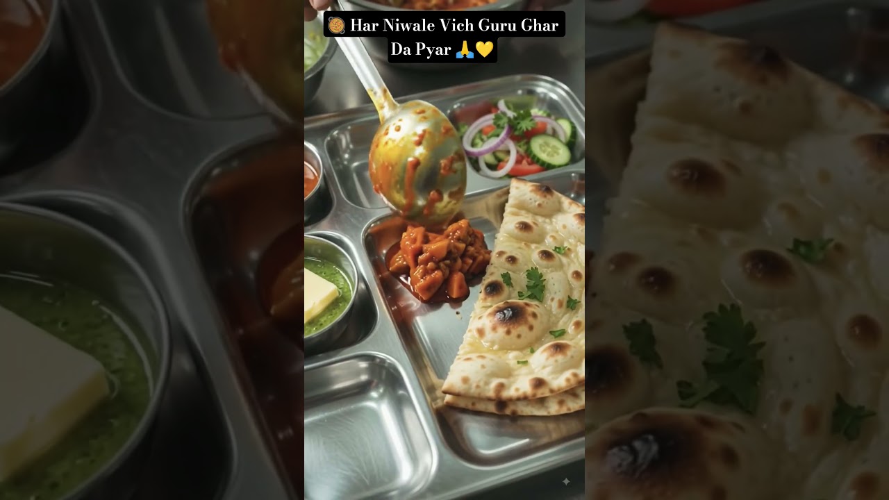 🥘 Golden Temple Amritsar Langar Sewa | Kadahi Paneer, Tandoori Roti, Te Salad 🙏💛 #shorts #waheguru