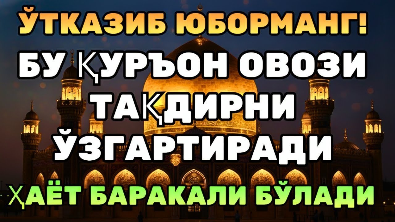 ВОЙ, ҲАР ШАБ ТИНГЛА! ҚУРЪОН РИЗҚ ВА БАРАКА ЧАҚИРАДИ!
