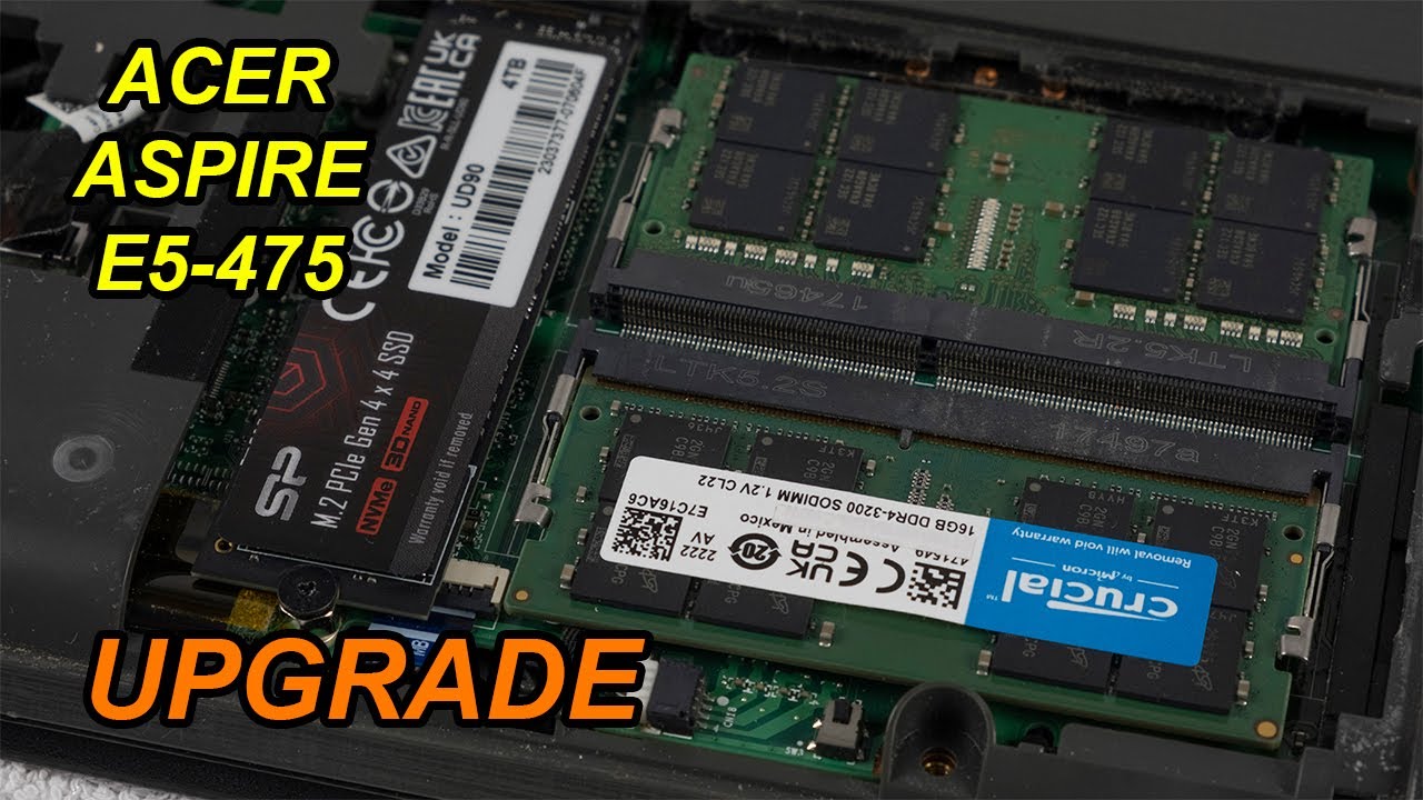 Обновление ноутбука💻Установка Acer Aspire E5-475/Cambiar SSD en M.2, Memorias RAM и HDDSSD de 2.5