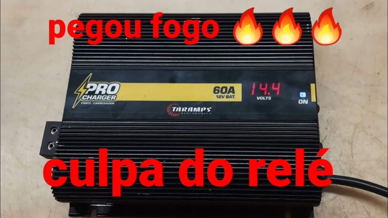 fonte taramps 60A PROcharger capacitor do dobrador estourado