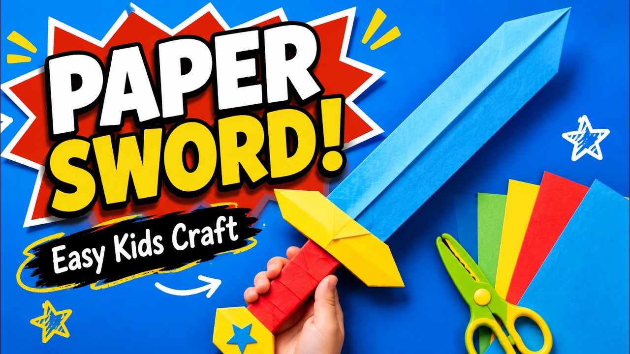 5-Year-Old Makes a Paper Sword | Creative Kids Craft