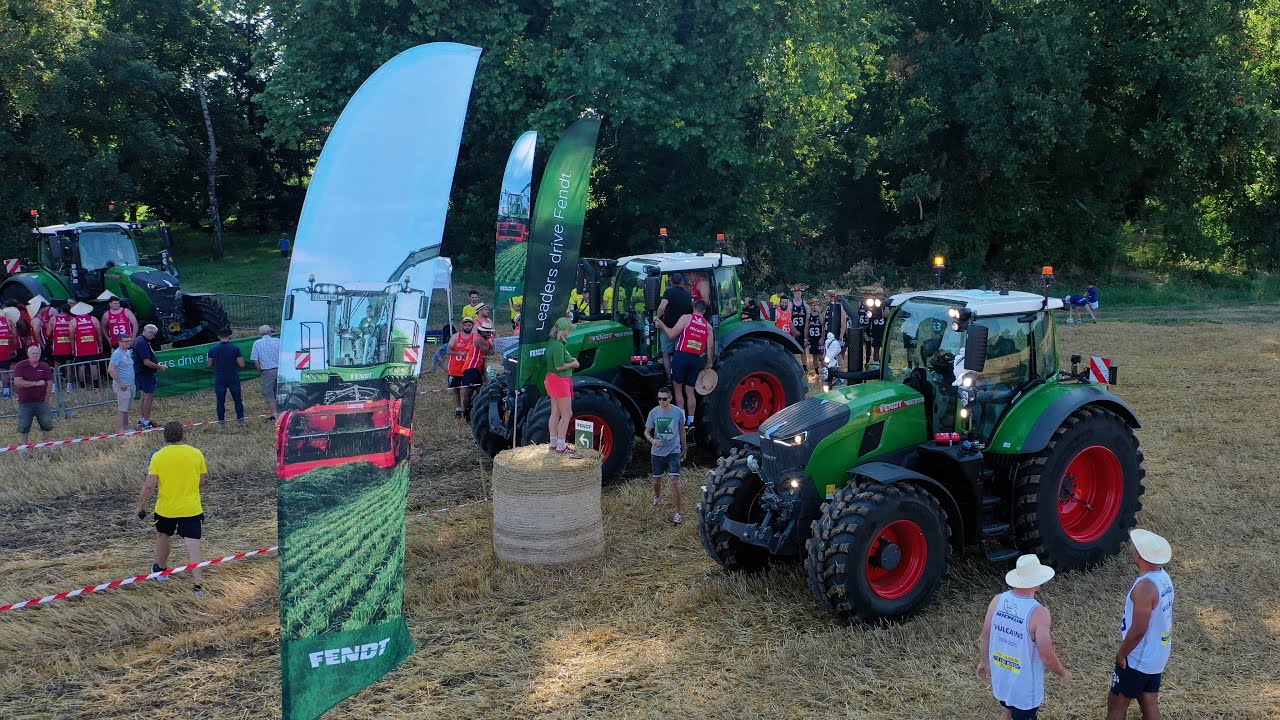 Les joueurs de l'ASM 🏉 au volant des Fendt 728 lors de la deuxième étape des Vulcain avec DLV Pro !