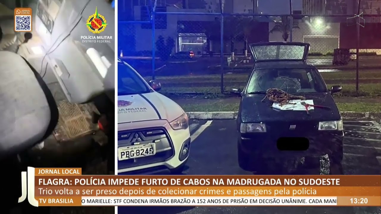 JL - Flagra: polícia impede furto de cabos na madrugada no Sudoeste